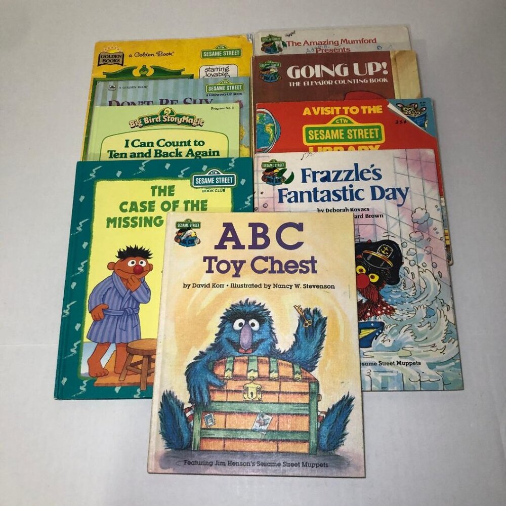 Sesame Street Book Books 80s Children Books Vintage Paperback/Hardback Lot Of 9